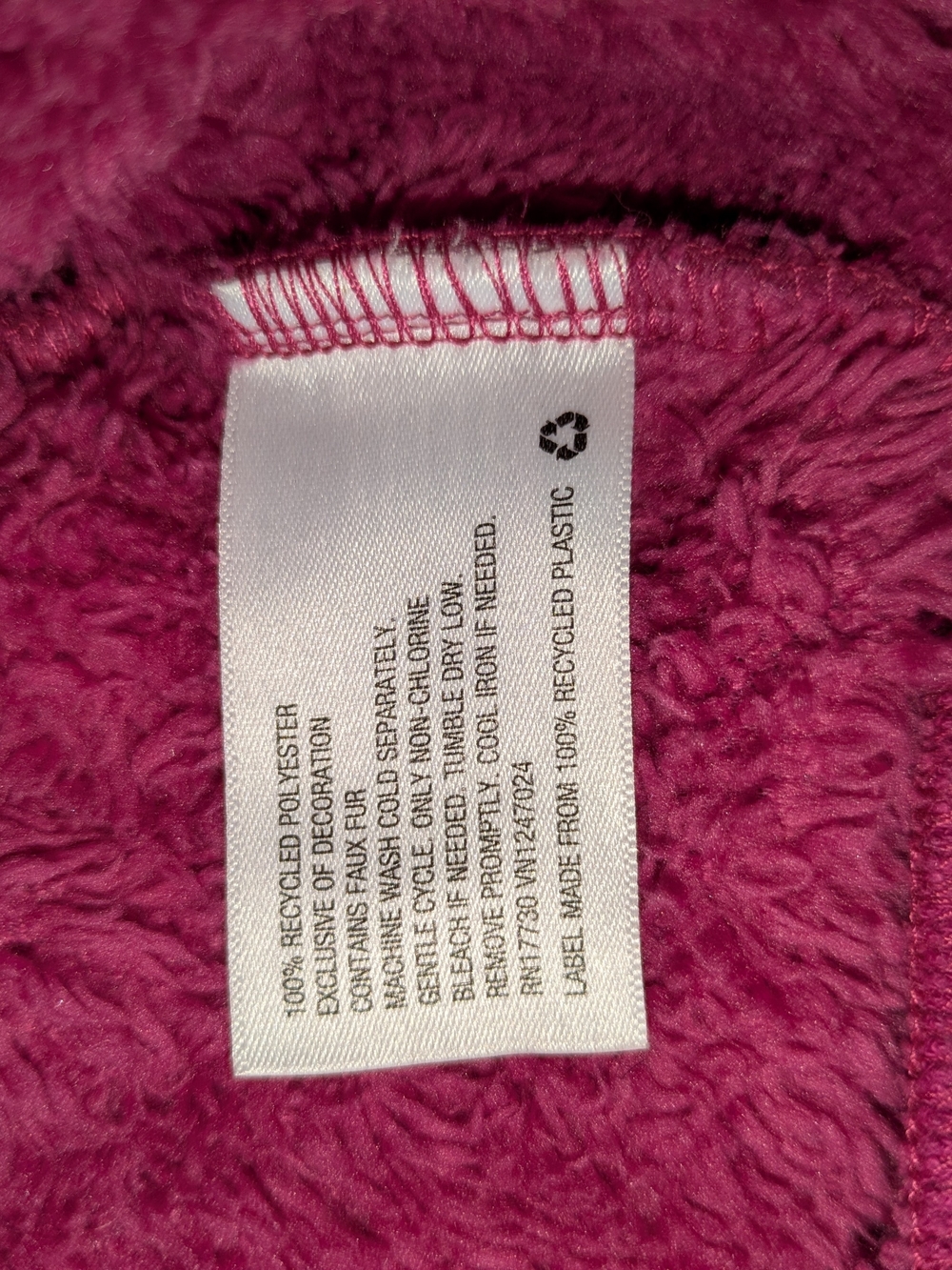 JoyLab Plush Half-Zip Teddy Jacket in Raspberry - Picture 6 of 6